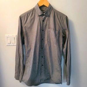 DKNY Mens Small Grey Casual Button Up